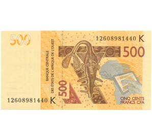 500 франков 2012 года Западно-африканский валютный союз — литера К (Сенегал) — Фото №1