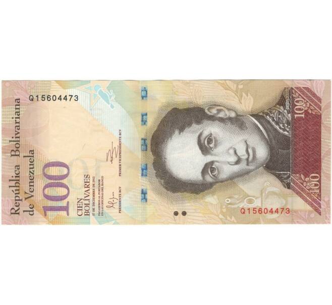 Банкнота 100 боливаров 2012 года Венесуэла (Артикул K1-3169)