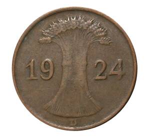 1 рентенпфенниг 1924 года D — Фото №1