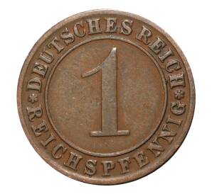 1 рейхспфенниг 1924 года D — Фото №2