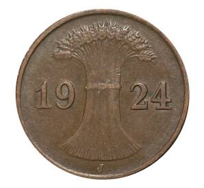 1 рейхспфенниг 1924 года J Германия — Фото №1