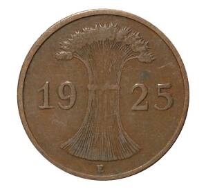 1 рейхспфенниг 1925 года Е — Фото №1
