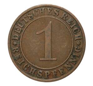 1 рейхспфенниг 1925 года Е — Фото №2