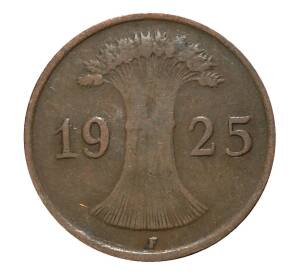 1 рейхспфенниг 1925 года F — Фото №1