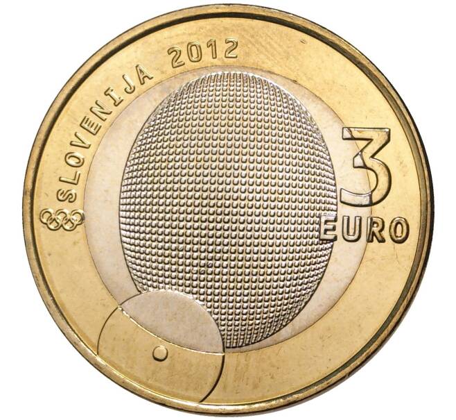 3 евро 2012 года Словения «100 лет первой олимпийской медали Словении» (Артикул M2-42940)