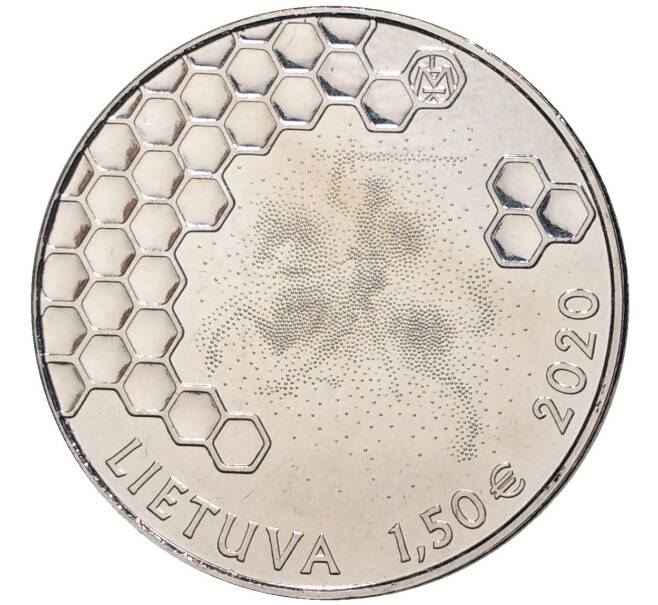 Монета 1.5 евро 2020 года Литва «Бортевое пчеловодство» (Артикул M2-40615)