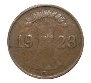 1 рейхспфенниг 1928 года G Германия — Фото №1