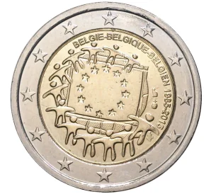 2 евро 2015 года Бельгия «30 лет флагу Европейского союза»