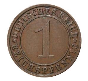 1 рейхспфенниг 1929 года Е Германия — Фото №2