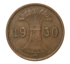1 рейхспфенниг 1930 года G — Фото №1