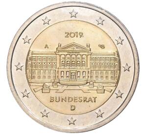 2 евро 2019 года A Германия «70 лет Бундесрату»