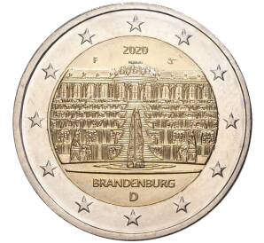 2 евро 2020 года F Германия «Федеральные земли Германии — Бранденбург (Дворец Сан-Суси в Потсдаме)» — Фото №1