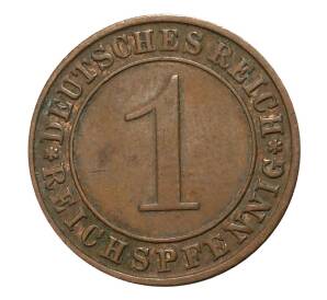 1 рейхспфенниг 1931 года D Германия — Фото №2