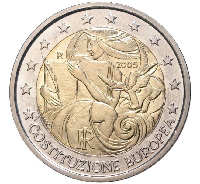 Монета 2 евро 2005 года Италия «1 год с момента подписания европейской Конституции» (Артикул M2-5642)