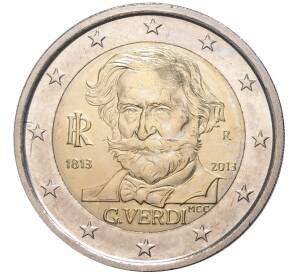 2 евро 2013 года Италия «200 лет со дня рождения Джузеппе Верди» — Фото №1