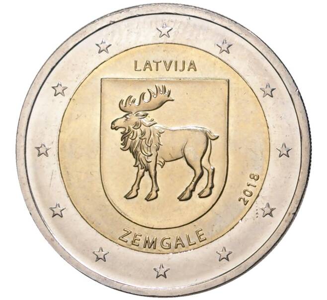 Монета 2 евро 2018 года Латвия «Исторические области Латвии — Земгале» (Артикул M2-8335)