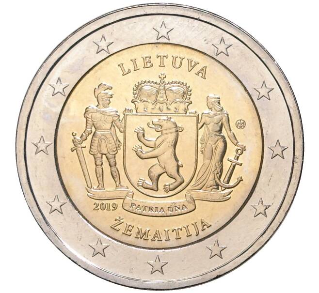 Монета 2 евро 2019 года Литва «Литовские этнографические регионы — Жемайтия» (Артикул M2-32486)