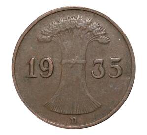 1 рейхспфенниг 1935 года D Германия — Фото №1