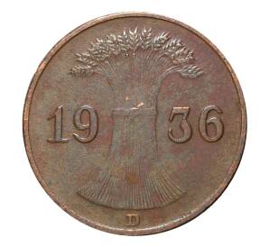 1 рейхспфенниг 1936 года D — Фото №1