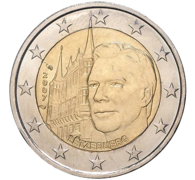 Монета 2 евро 2007 года Люксембург «Замки Люксембурга — Дворец Великих герцогов» (Артикул M2-6225)