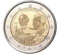Монета 2 евро 2021 года Люксембург «100 лет со дня рождения Великого Герцога Жана» (Плоский чекан — лазерная гравировка) (Артикул M2-50103)