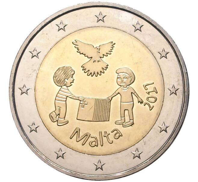 Монета 2 евро 2017 года Мальта «Мир» (Артикул M2-6936)