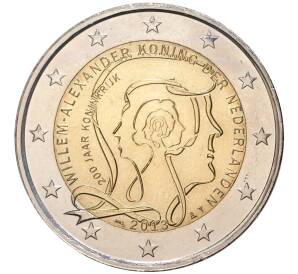 2 евро 2013 года Нидерланды «200 лет Королевству» — Фото №1