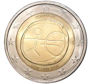 2 евро 2009 года Португалия «10 лет монетарной политики ЕС и введения евро»