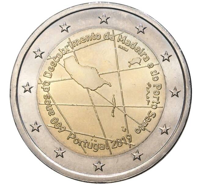 Монета 2 евро 2019 года Португалия «600 лет открытию острова Мадейра» (Артикул M2-31079)