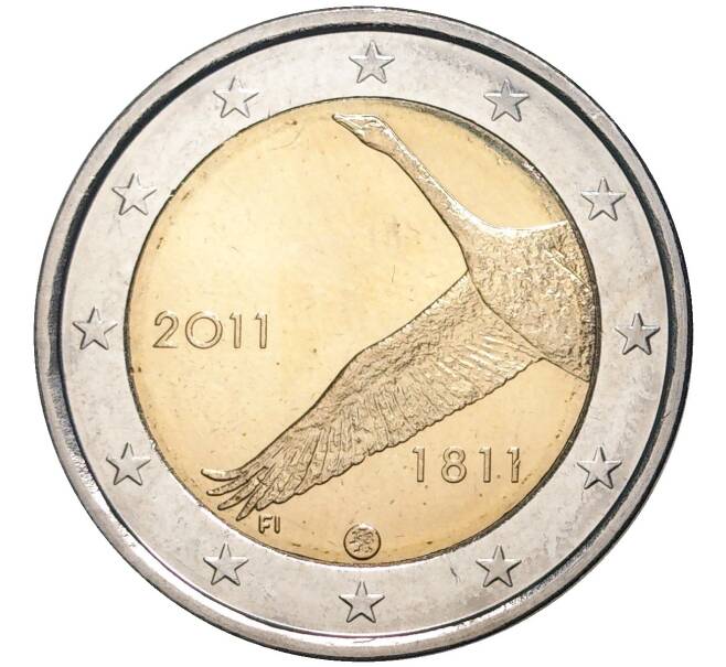 Монета 2 евро 2011 года Финляндия «200 лет банку Финляндии» (Артикул M2-6335)