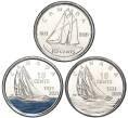 Набор из 3 монет 10 центов 2021 года Канада «100 лет шхуне Bluenose» (Артикул M3-1020)
