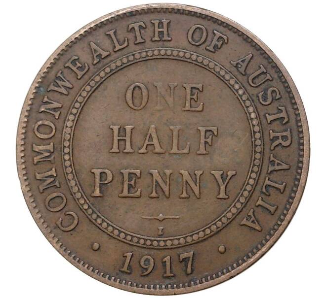 Монета 1/2 пенни 1917 года Австралия (Артикул K27-5565)
