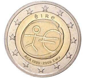 2 евро 2009 года Ирландия «10 лет монетарной политики ЕС и введения евро» — Фото №1