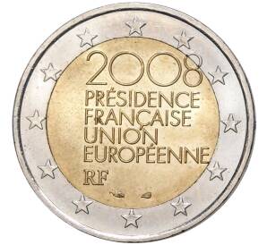 2 евро 2008 года Франция «Председательство Франции в Европейском Союзе во 2-ой половине 2008 года» — Фото №1