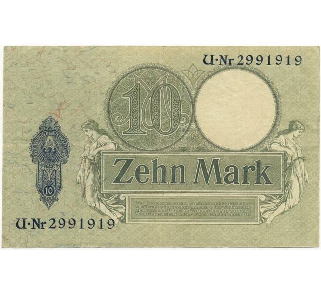 Банкнота 10 марок 1906 года Германия (Артикул B2-7871)