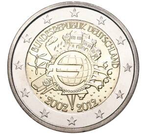 2 евро 2012 года F Германия «10 лет евро наличными» — Фото №1