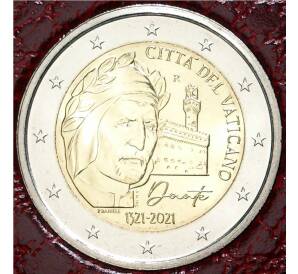 2 евро 2021 года Ватикан «700 лет со дня смерти Данте Алигьери» — Фото №1