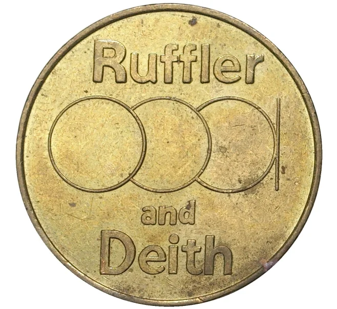 Жетон 10 пенсов для автоматов «Ruffler and Deith» Великобритания (Артикул K27-5704)