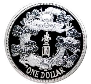 1 унция 2018 года Китай «Рестрайки знаменитых монет Китая — 1 доллар Tientsin» — Фото №1