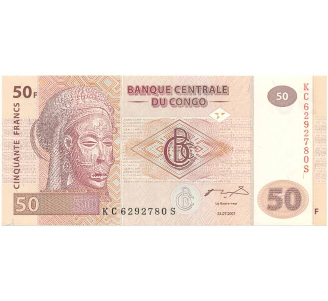 Банкнота 50 франков 2007 года Конго (ДРК) (Артикул: B2-8118) — Фото №1