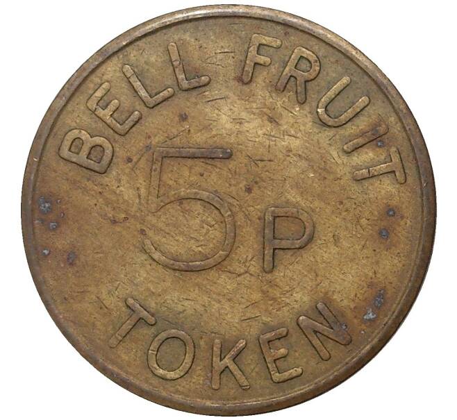 Жетон 5 пенсов для автоматов «Bell fruit» Великобритания