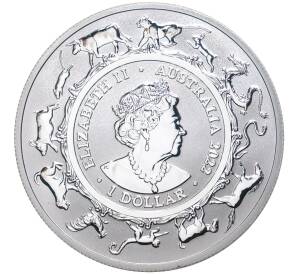 1 доллар 2022 года Австралия «Китайский гороскоп — Год тигра» — Фото №2