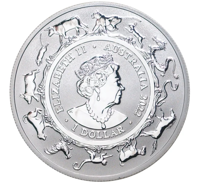 Монета 1 доллар 2022 года Австралия «Китайский гороскоп — Год тигра» (Артикул M2-53726)