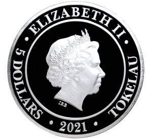 5 долларов 2021 года Токелау «Богиня Европа» — Фото №2