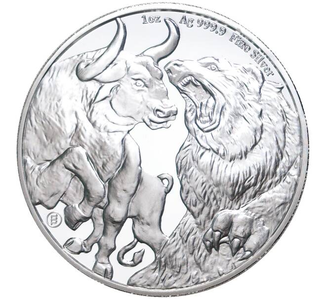 Монета 5 долларов 2021 года Токелау «Бык и медведь» (Артикул M2-53768)
