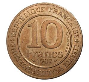 10 франков 1987 года 1000 лет династии Капетингов — Фото №2