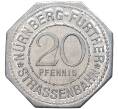 20 пфеннигов 1921 года Германия — город Нюрнберг (Трамвайный нотгельд) (Артикул K1-3426)