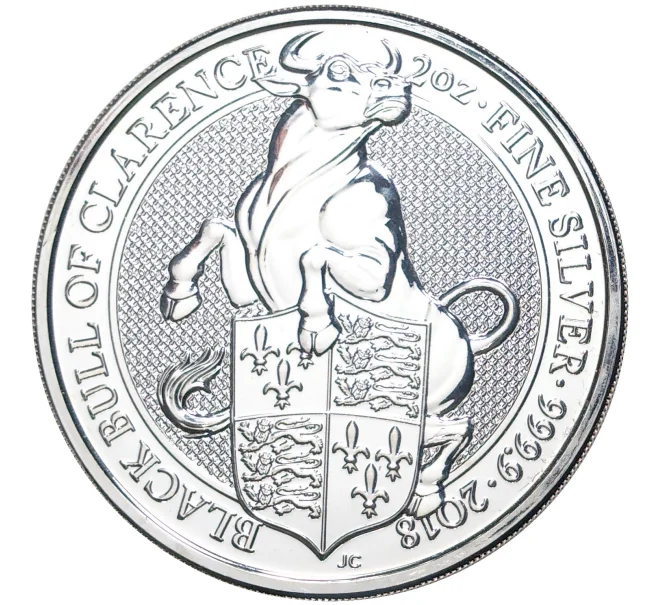 Монета 5 фунтов 2018 года Великобритания «Звери Королевы — Черный бык Кларенса» (Артикул M2-7667)