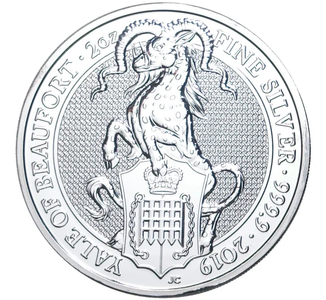 Монета 5 фунтов 2019 года Великобритания «Звери Королевы — Йейл Маргарет Бофорт» (Артикул M2-30494)