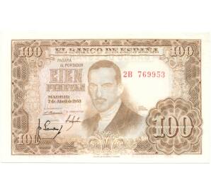 100 песет 1953 года Испания — Фото №1